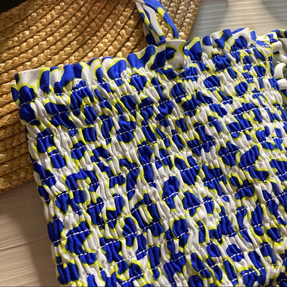 RARE Maaji 💙 4-Way Ruched Lace-Up Bandeau Top 👙💛🏖 - Picture 3 of 11